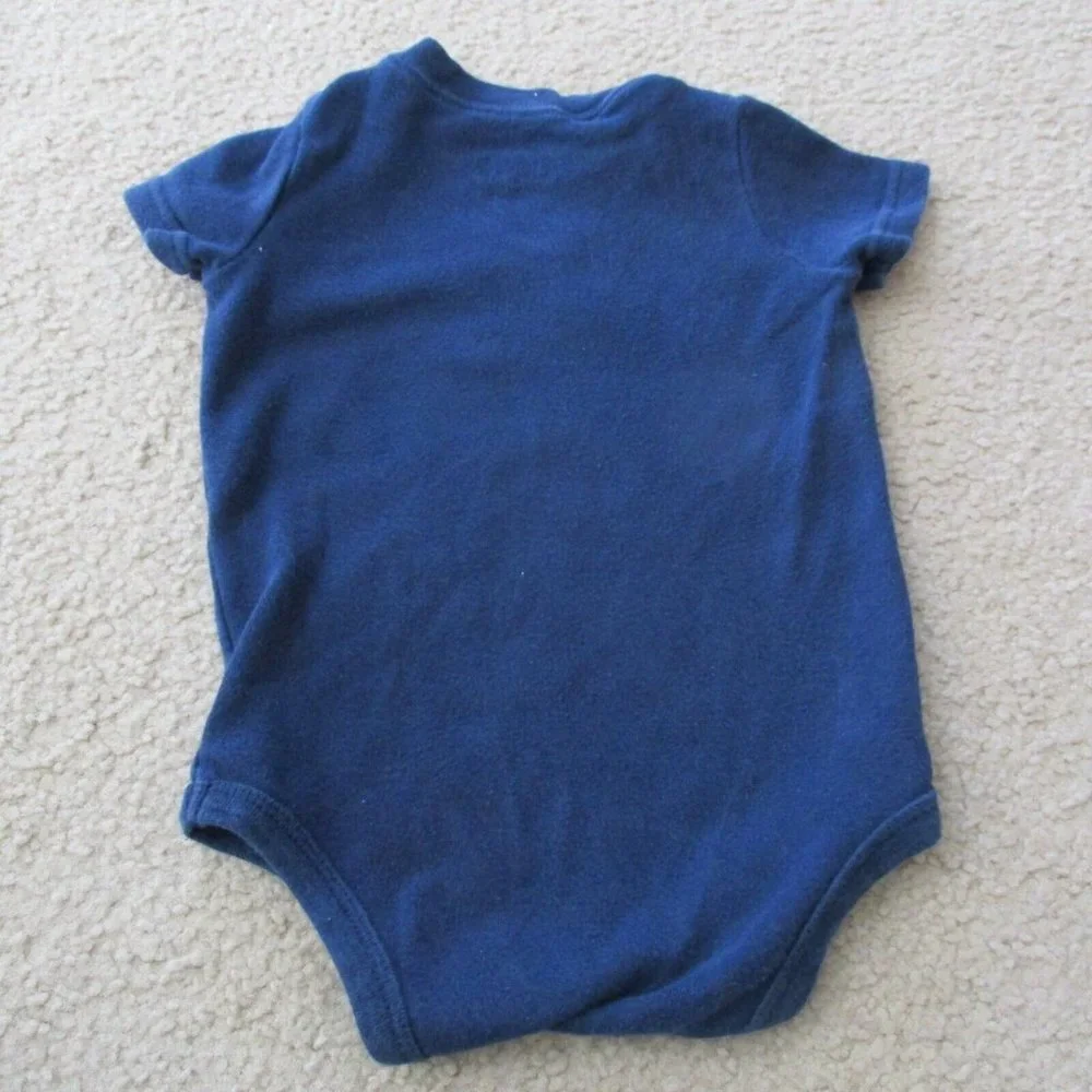 Circo One Piece‎ Bodysuit Infant Boys 9M Navy Blue Short Sleeve Mommy Rules Snap